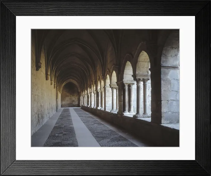 Framed Print : Royal monastery of Las Huelgas. 1185-1214. SPAIN. Burgos. Monastery of Santa Mara La Real de Las Huelgas. Atrium with arcades. Romanesque art. ; Gothic art. Architecture