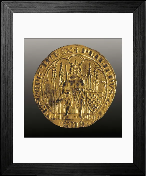 Framed Print : Gold escudo of Philip VI of France. Coin. SPAIN. Barcelona. National Art Museum of Catalonia. AISA / Everett Collection**US SALES ONLY**