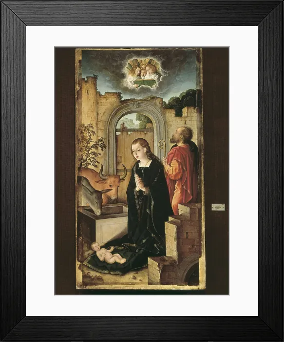 Framed Print : Juan de Flandes ( -1519). Birth. 1506. SPAIN. Palencia. Cathedral. Flemish art. Oil on wood. AISA / Everett Collection**US SALES ONLY**