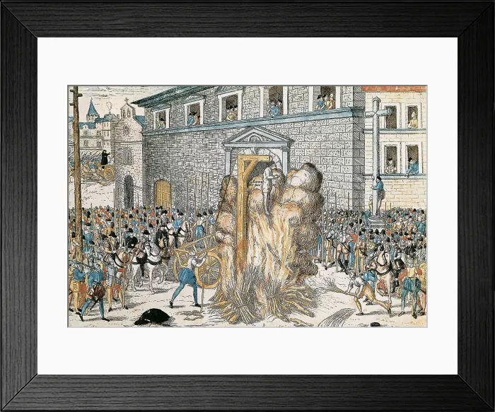 Framed Print : France. Wars of Religion. Execution in Paris of the protestant magistrat Anne Du Bourg (1559). Engraving. FRANCE. Pau. Chteau de Pau National Museum