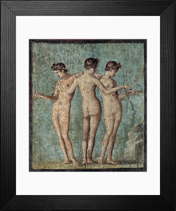 Framed Print : The Three Graces. 1st c. Roman art. Early Empire. Fresco. ITALY. Naples. National Museum of Archaeology. Proc: ITALY. Pompeii. AISA / Everett Collection**US SALES ONLY** Framed Print : The Three Graces. 1st c. Roman art. Early Empire. Fresco. ITALY. Naples. National Museum of Archaeology. Proc: ITALY. Pompeii. AISA / Everett Collection**US SALES ONLY**