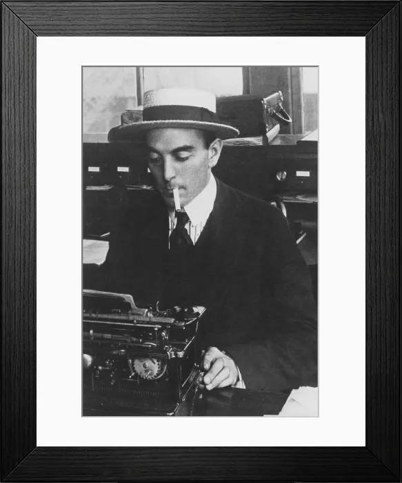 Framed Print : Ring Lardner, (Ringgold Wilmer Lardner) at age 28, ca. 1913
