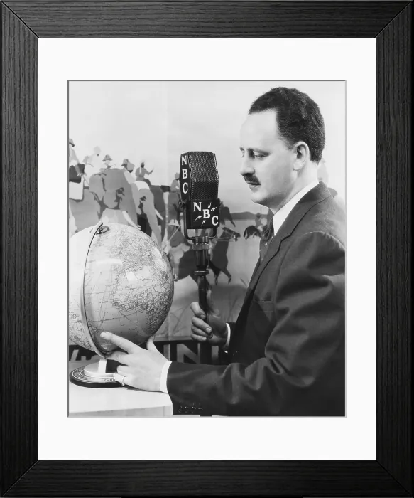 Framed Print : Malcolm LaPrade, host of Cook's Radio Travelogue, broadcast from 1926 through 1939. (CSU_2015_7_375)