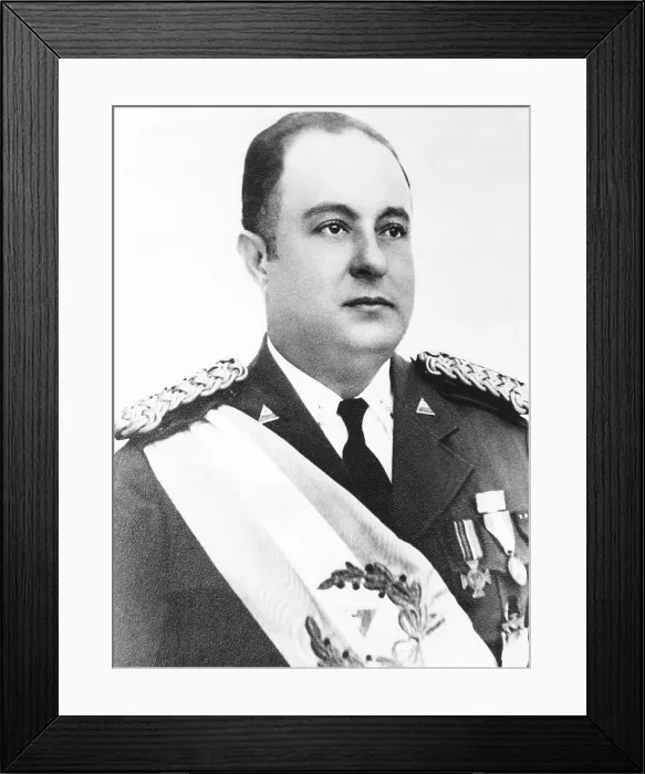 Framed Print : President Anastasia Somoza of Nicaragua in his Presidential regalia in 1939. When the U.S