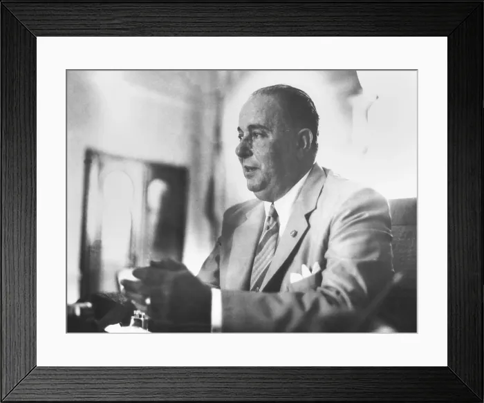 Framed Print : President Anastasio Somoza was shot on Sept. 21, 1956 by the poet Rigoberto Lopez Porez. He died several days later in a Panama Canal Zone hospital