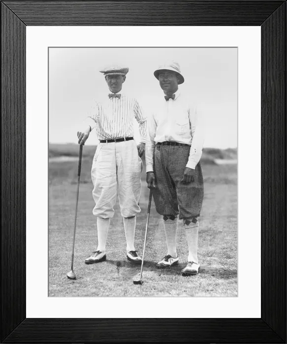 Framed Print : Golfers McDonald Smith and Walter Hagan, at Inwood, Long Island, on July 11, 1923. Hagan wore a tropical pith helmet to cope with the heat. (CSU_2015_11_1443) Framed Print : Golfers McDonald Smith and Walter Hagan, at Inwood, Long Island, on July 11, 1923. Hagan wore a tropical pith helmet to cope with the heat. (CSU_2015_11_1443)