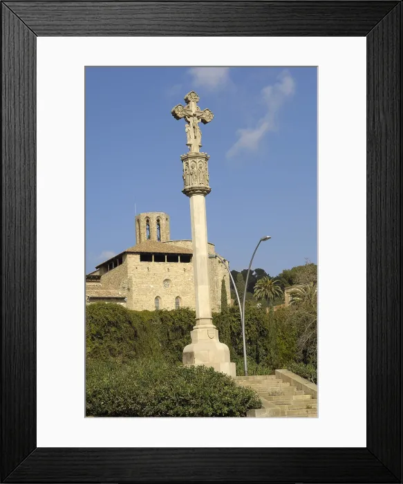 Framed Print : SPAIN. Barcelona. Monastery of Pedralbes. Pedralbes Cross and Monastery (14th c.). Gothic art. AISA / Everett Collection**US SALES ONLY**