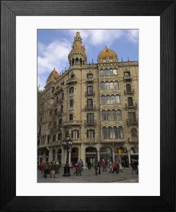Framed Print : BASSEGODA i AMIGO, Joaquim (1854 - 1938); BASSEGODA i AMIGO, Bonaventura (1862-1940). Rocamora Houses. 1914 - 1918. SPAIN. Barcelona. Modernism. Architecture