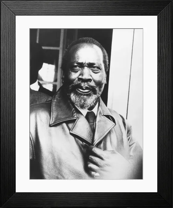 Framed Print : Jomo Kenyatta after he was released from 7 years in prison on August 14, 1961