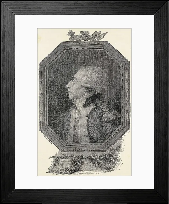 Framed Print : Lafayette, Marie Joseph Gilbert Motie Motier, marquis de (1757-1834). Etching. AISA / Everett Collection**US SALES ONLY**