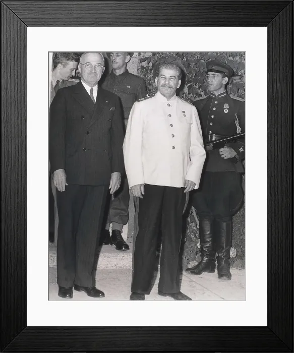 Framed Print : Stalin, Joseph (1879-1953); TRUMAN, Harry S. (1884-1972). Portrait of Stalin and Truman at the Potsdam Conference. GERMANY. BRANDENBURG. Potsdam Framed Print : Stalin, Joseph (1879-1953); TRUMAN, Harry S. (1884-1972). Portrait of Stalin and Truman at the Potsdam Conference. GERMANY. BRANDENBURG. Potsdam