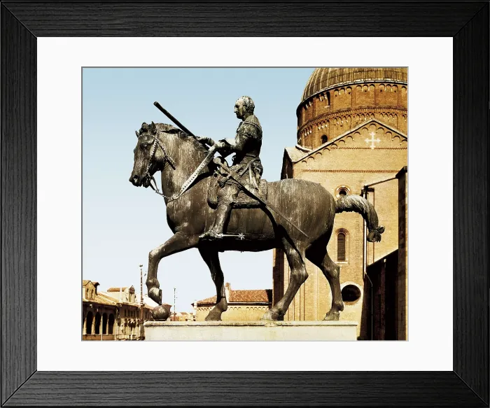 Framed Print : DONATELLO, Donato de Betto Bardi, called (1386-1466). Equestrian Statue of Gattamelata. 1447-1450. ITALY. Padua. St. Peter's Square. Renaissance art. Quattrocento