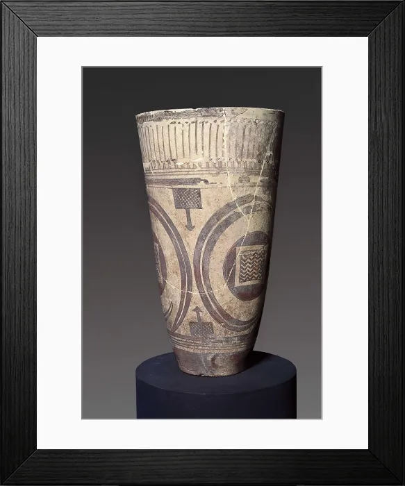 Framed Print : Clay Vase. 38th c. BC - 29th c. BC. 1st Style. Persian art. Oil on canvas. FRANCE. Paris. Louvre Museum. Proc: TUNISIA. Sousse. AISA / Everett Collection**US SALES ONLY**