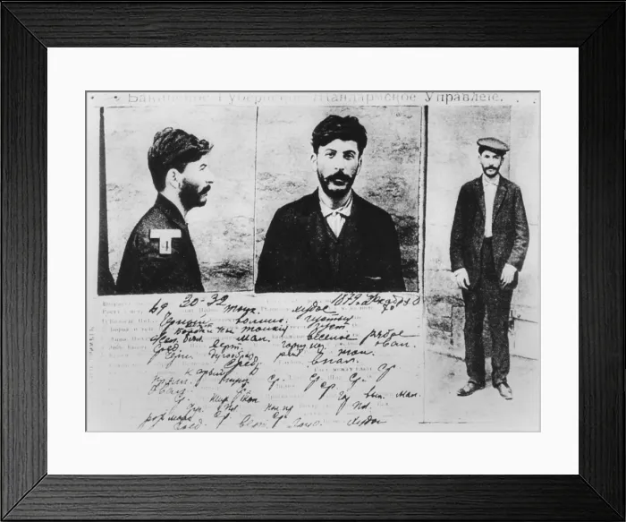 Framed Print : Josef Stalin's registration card of Political Police Administration of the Province of Baku, Russia. Ca. 1910. (CSU_2015_11_1361)