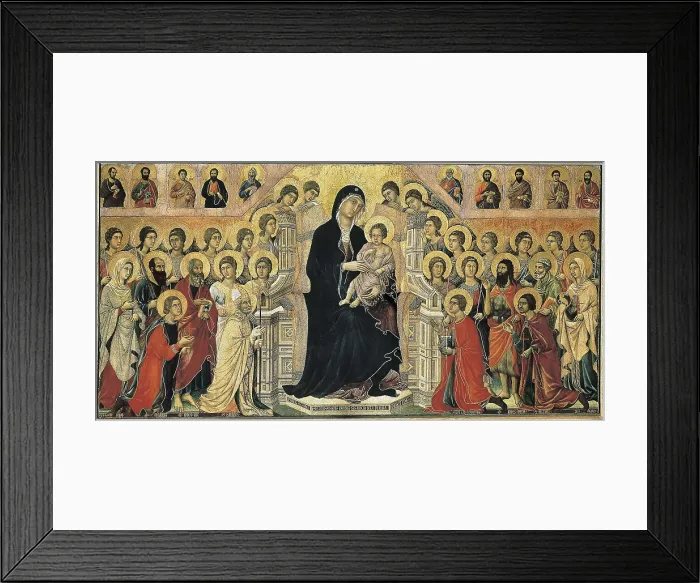 Framed Print : DUCCIO di BUONINSEGNA (1255-1318). Maest (Madonna with Angels and Saints) ). 1308-1311. International gothic. Tempera on wood. ITALY. Siena