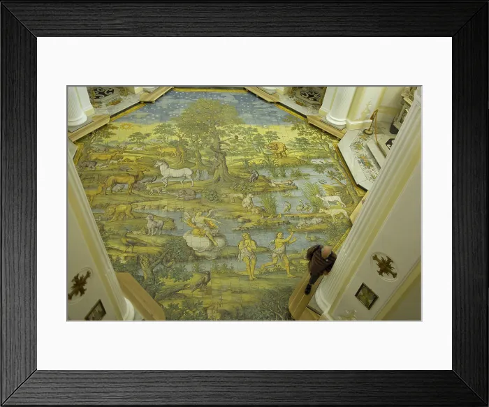 Framed Print : ITALY. Anacapri. Capri Island. Detail of the mosaic in Chiesa di San Michele. AISA / Everett Collection**US SALES ONLY**