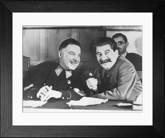 Framed Print : Josef Stalin (left), and Kliment Voroshilov, the Soviet's Chief War Minister, in 1936 Framed Print : Josef Stalin (left), and Kliment Voroshilov, the Soviet's Chief War Minister, in 1936