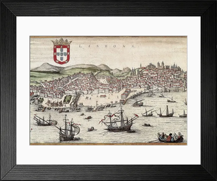 Framed Print : HOGENBERG, Franz (1535-1590). Civitatis Orbis Terrarum. 1572-1617. Lisboa (1572)