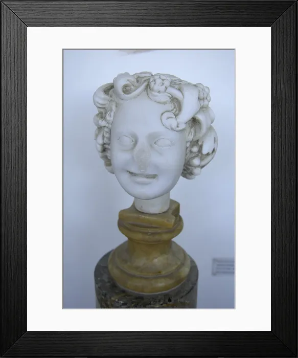 Framed Print : ITALY. Anacapri. Capri Island. Villa San Michele. Axel Munthe's former house. Head of a 'Fanciulla ridente' (smiling young girl)