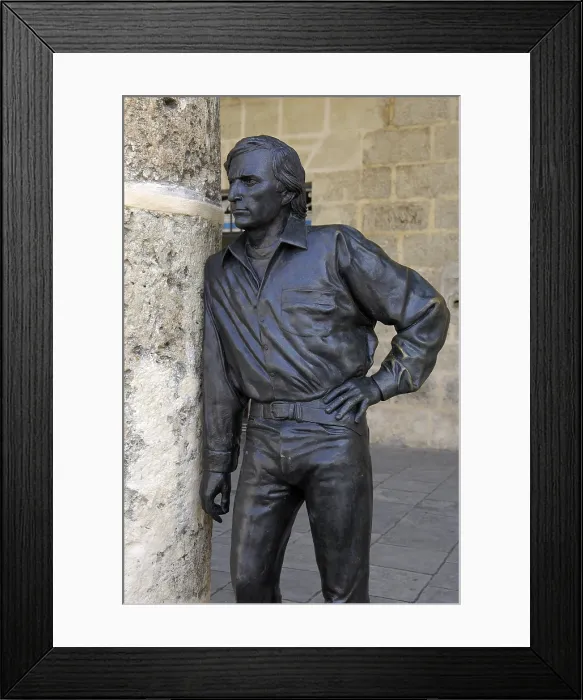 Framed Print : CUBA. Havana. Statue of Antonio Gades in Cathedral Square. AISA / Everett Collection - Image has fine art copyright