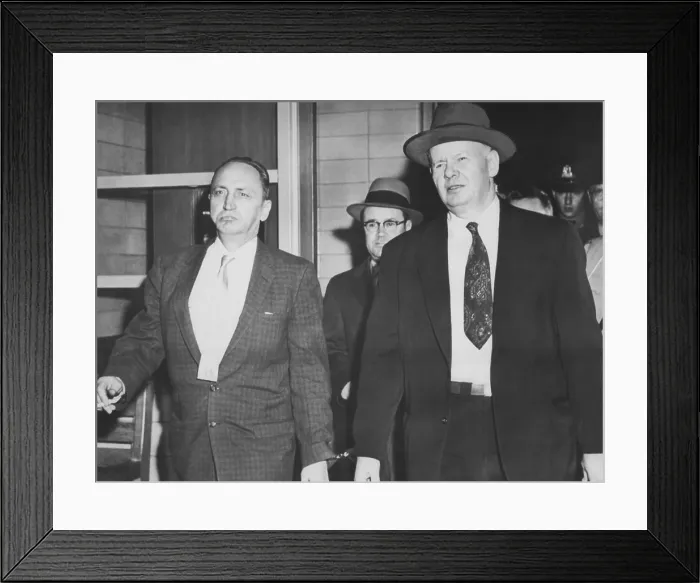 Framed Print : Ignatius I. Faherty (left) and Joseph F. McGinnis, entered Walpole State Prison on Oct. 9, 1956 Framed Print : Ignatius I. Faherty (left) and Joseph F. McGinnis, entered Walpole State Prison on Oct. 9, 1956