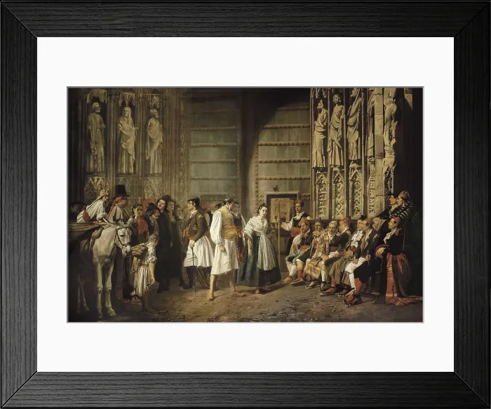 Framed Print : FERRANDIZ Y BAENES, Bernardo (1835-1885). Water Tribunal of Valencia in 1800. 1864. SPAIN. Valencia. Generalitat Palace. Oil on canvas. AISA / Everett Collection**US SALES ONLY**