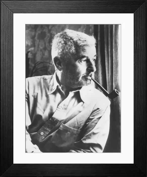Framed Print : William Faulkner, won the Nobel Prize for Literature in 1949