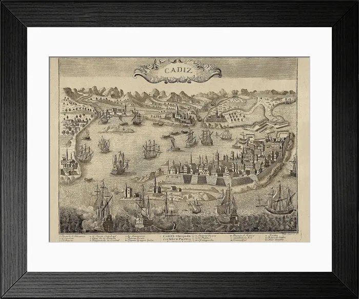 Framed Print : City and harbour of Cadiz. Engraving. SPAIN. Cdiz. Cadiz Provincial Museum. AISA / Everett Collection**US SALES ONLY** Framed Print : City and harbour of Cadiz. Engraving. SPAIN. Cdiz. Cadiz Provincial Museum. AISA / Everett Collection**US SALES ONLY**
