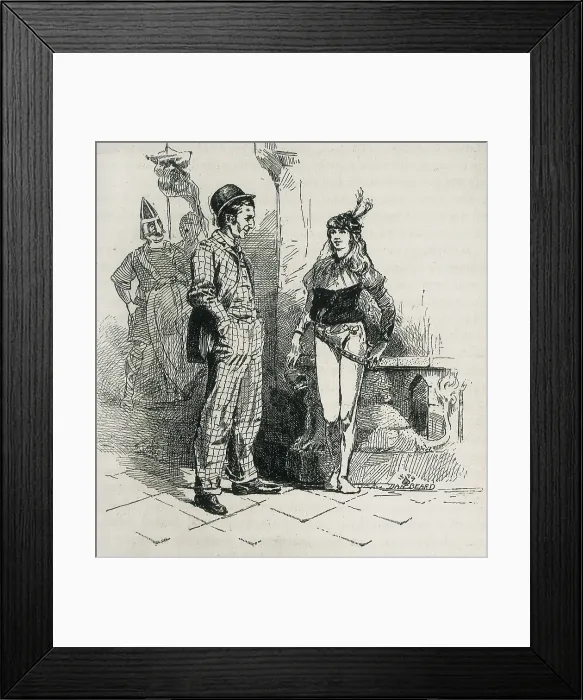 Framed Print : Illustration of an edition of Mark Twain's work 'A Yankee at the Court of King Arthur'. Published in London in 1889. Engraving. SPAIN. Barcelona