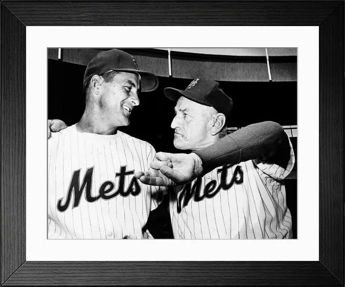Framed Print : Manager Casey Stengel of the New York Mets gives pitcher David Hillman throwing advice. April 27, 1962. (CSU_2015_9_830) Framed Print : Manager Casey Stengel of the New York Mets gives pitcher David Hillman throwing advice. April 27, 1962. (CSU_2015_9_830)