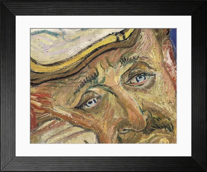Framed Print : GOGH, Vincent van (1853-1890). Dr. 1890. Central upper detail of the face. Post-Impressionism. Oil on canvas. FRANCE. Paris. Muse d'Orsay (Orsay Museum)