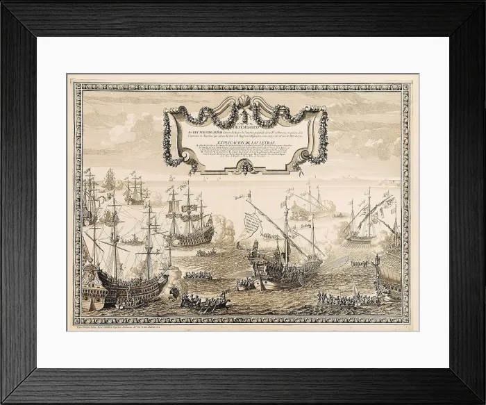 Framed Print : Spanish Monarchy (1702). Disembark of Philip V in Naples. Etching. AISA / Everett Collection**US SALES ONLY**