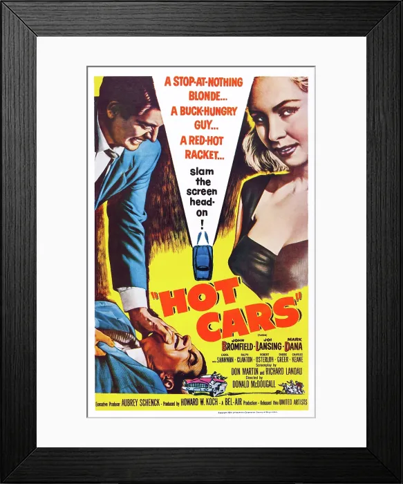 Framed Print : HOT CARS, US poster art, 1956 Framed Print : HOT CARS, US poster art, 1956