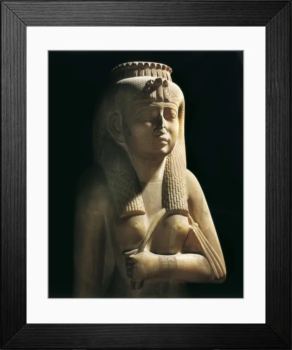 Framed Print : Amenirdis I. 712 - 698 BC. Detail. Divine worshipper (wife) of Amon. Egyptian art. Third Intermediate Period. Sculpture on rock. EGYPT. Cairo. Egyptian Museum. Proc: EGYPT