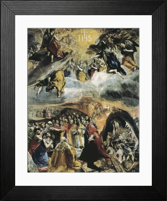 Framed Print : Greco, Domnikos Theotokpoulos, called El (1541-1614). The Dream of Philip II or The Triumph of the Holy League. 1578-1579. SPAIN. San Lorenzo de El Escorial