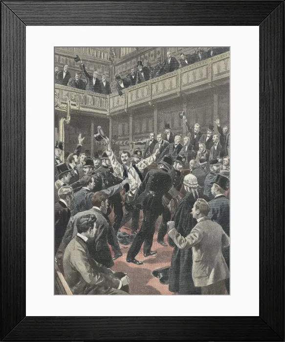 Framed Print : United Kingdom. Violent clashes in the House of Commons. Illustration from 'Le Petit Journal'. Engraving Framed Print : United Kingdom. Violent clashes in the House of Commons. Illustration from 'Le Petit Journal'. Engraving