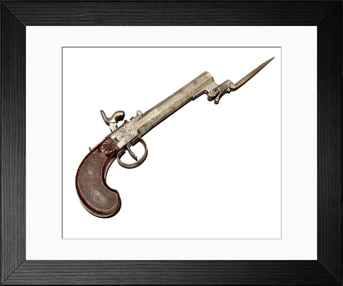 Framed Print : Belgian gun with folding bayonet. SPAIN. Vitoria. Museum of the Armera (armoury). AISA / Everett Collection**US SALES ONLY**