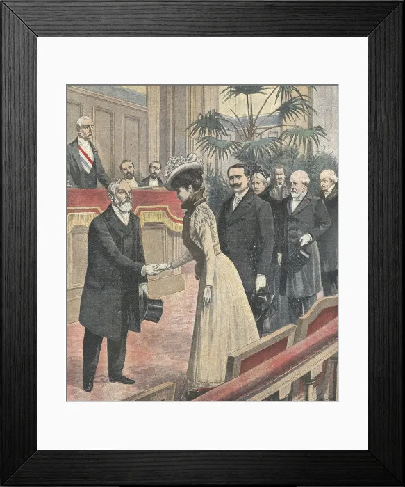 Framed Print : France. Marriage of Paul Deschanel in the municipality. Illustrated by Paul Dufresne for 'Le Petit Journal' (March 31901).. Engraving