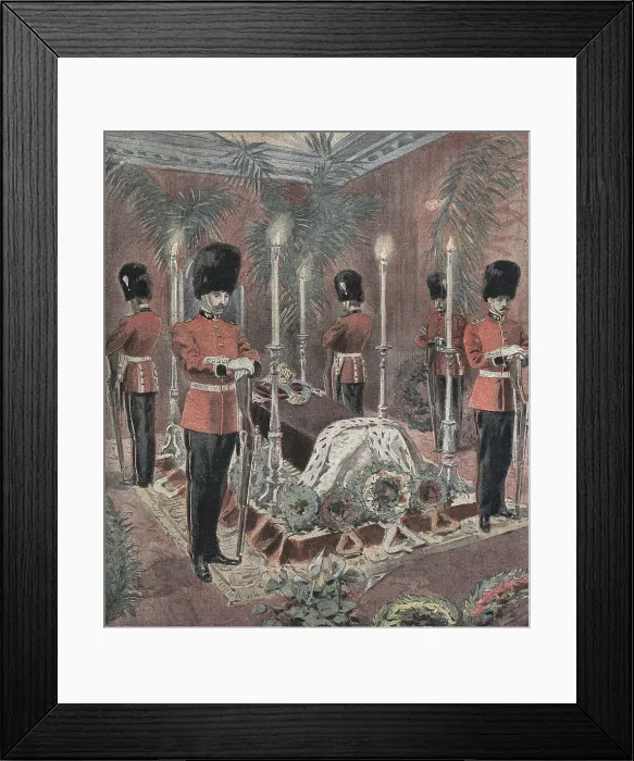 Framed Print : Victoria (1819-1901). Funerals of the queen Victoria. Illustration from 'Le Petit Journal' (February 17th1901). Engraving Framed Print : Victoria (1819-1901). Funerals of the queen Victoria. Illustration from 'Le Petit Journal' (February 17th1901). Engraving