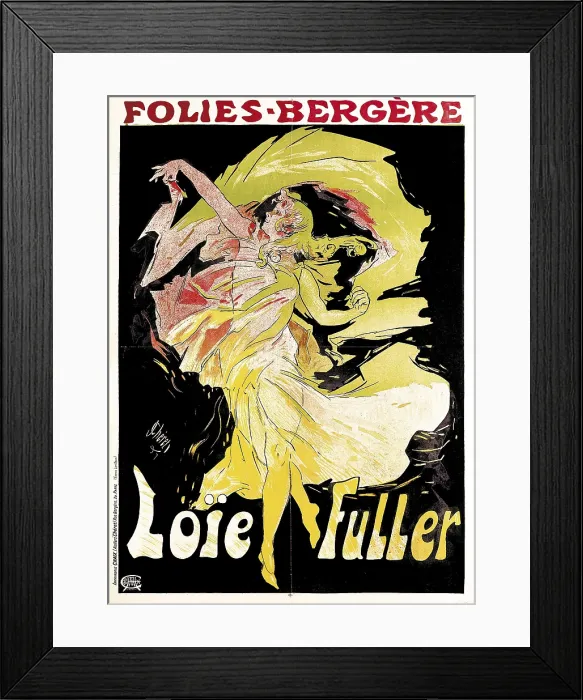Framed Print : CHERET, Jules (1836-1932). Folies Bergeres: Loie Fuller. 1897. Illustration of a famous variety theatre in Paris. Art Nouveau. Litography. UNITED KINGDOM. London. Ferrers Gallery