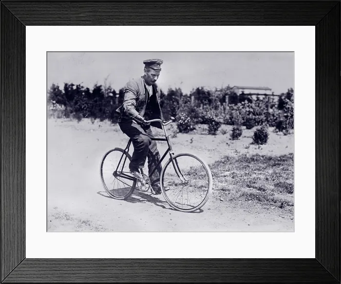 Framed Print : World War I, handicapped German soldier on bicycle, circa 1914-1918