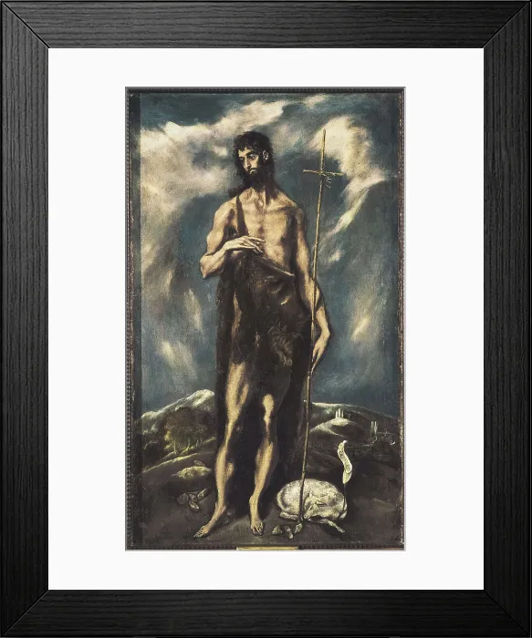 Framed Print : Greco, Domnikos Theotokpoulos, called El (1541-1614). Saint John the Baptist. ca. 1600 - 1605. Mannerism art. Oil on canvas. SPAIN. Valencia. San Pio V Fine Arts Museum