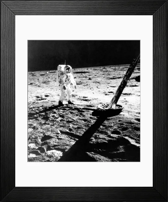 Framed Print : Astronaut Edwin E. Aldrin (aka Buzz Aldrin), on the moon, in a photograph taken by Neil Armstrong, 1969.. Courtesy: CSU Archives  /  Everett Collection