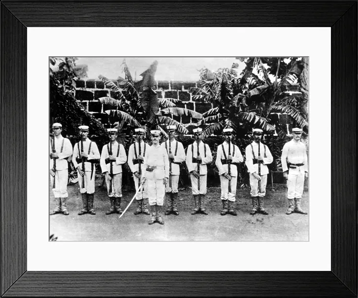 Framed Print : Marine detatchment that ran up the first American flag in the Philippines during the Spanish-American War, Cavite, May 3, 1898. Courtesy: CSU Archives / Everett Collection Framed Print : Marine detatchment that ran up the first American flag in the Philippines during the Spanish-American War, Cavite, May 3, 1898. Courtesy: CSU Archives / Everett Collection