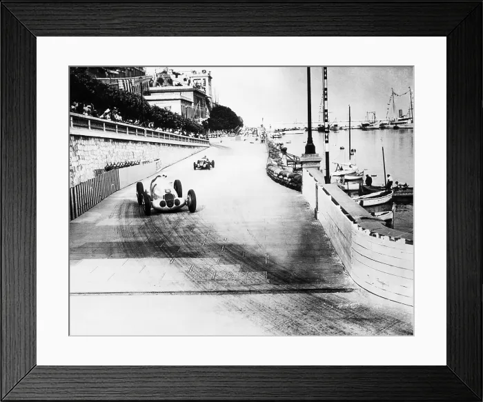 Framed Print : Rudolf Carraciola leads Hans Stuck in a road race trial for the Grand Prix de Monaco in Monte Carlo, 1937. Courtesy: CSU Archives / Everett Collection