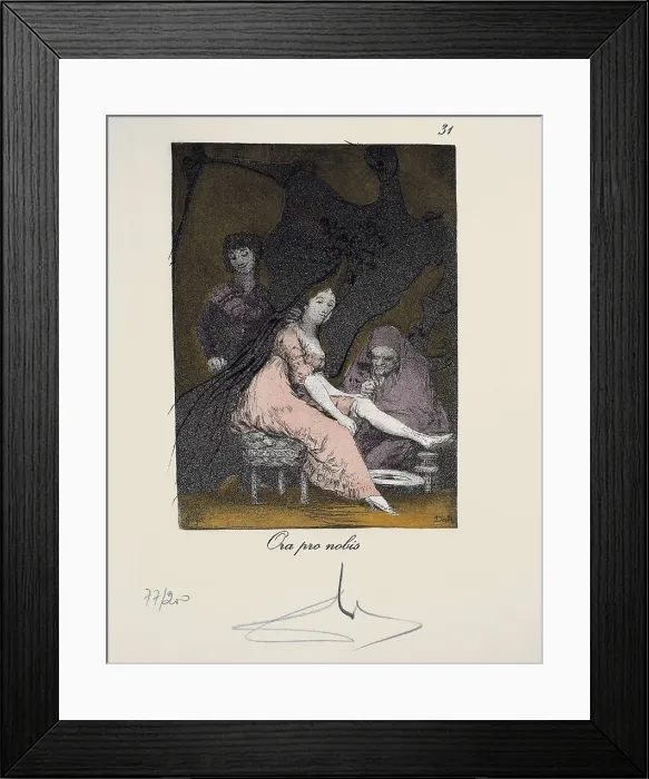 Framed Print : DALI, Salvador (1904-1989). Los Caprichos by Goya. Ora pro nobis. 1973-1977. Etching. AISA / Everett Collection - Image has fine art copyright