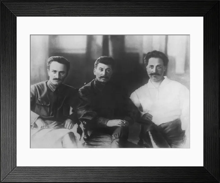 Framed Print : Communist Party and Soviet government officials in Tbilisi, Georgia, 1926. L-R: G.K. Ordzhonikidze, Josef Stalin, and A. Mikoyan in Tbilisi 1926. (CSU_2015_11_1374)