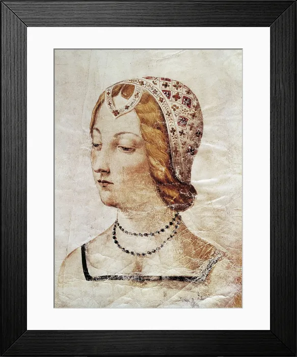 Framed Print : Portrait of Laura de Noves, Provenal lady inspiring the Canzoniere (song book) by Francesco Petrarca. Painting. ITALY. Florence