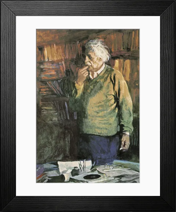 Framed Print : EINSTEIN, Albert (1879-1955). Albert Einstein represented in his studio just after his great intuition on the theory of the mass and the energy. Drawing Framed Print : EINSTEIN, Albert (1879-1955). Albert Einstein represented in his studio just after his great intuition on the theory of the mass and the energy. Drawing