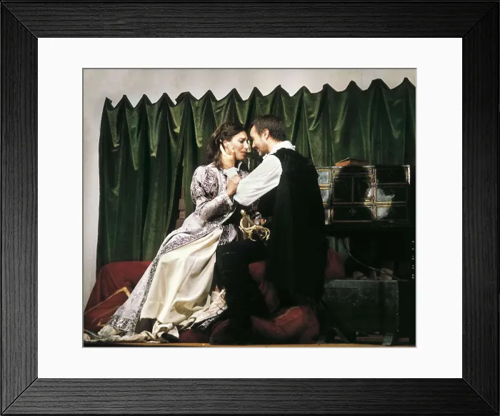Framed Print : Scene from 'El Caballero de Olmedo' (The Knight From Olmedo) by Flix Lope de Vega. Performance in Madrid in 1982